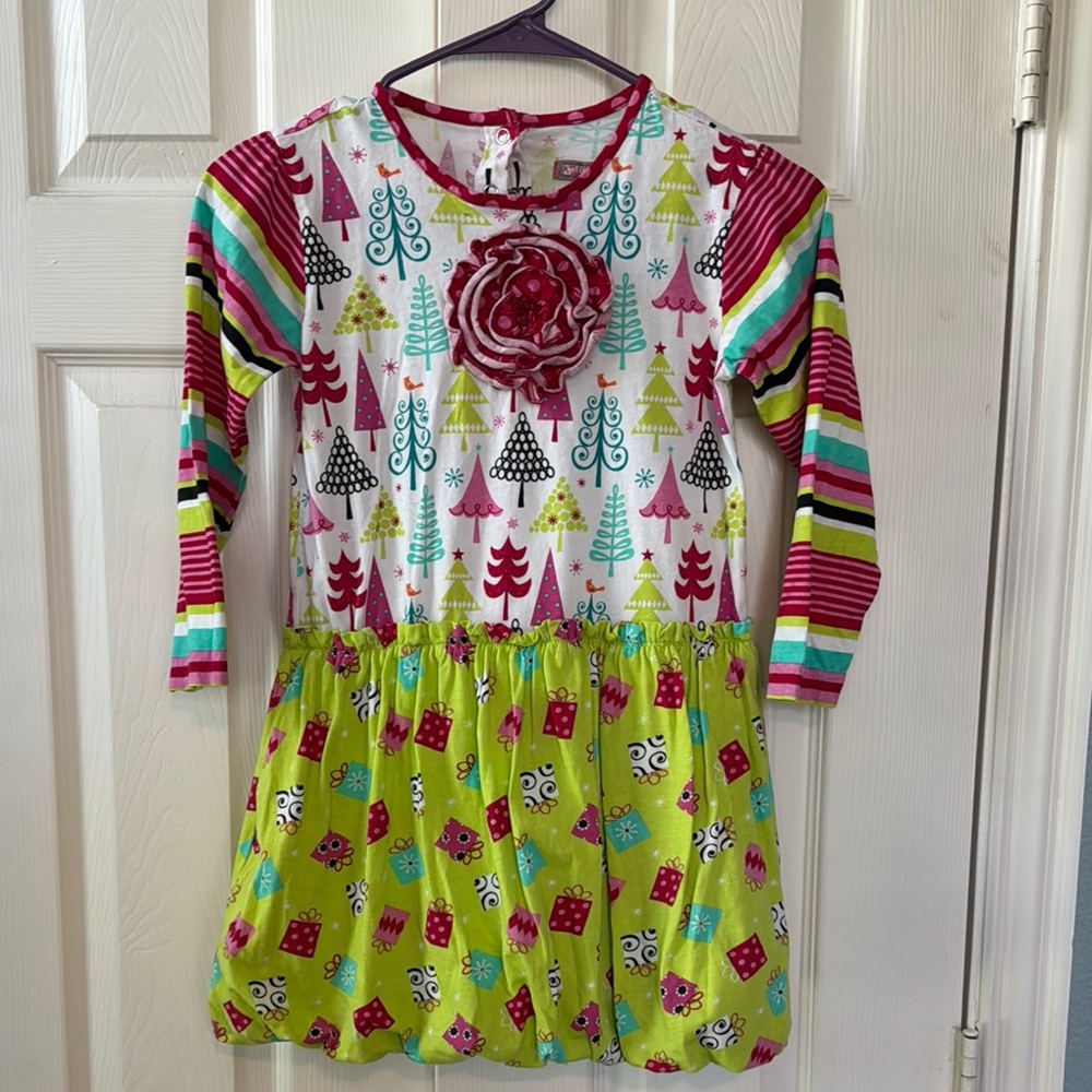 Jelly the Pug Long Sleeve Dress with Bubble Bottom